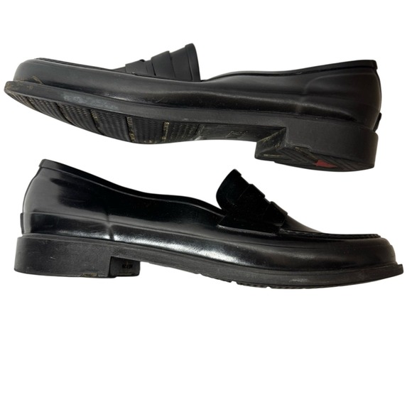 Hunter Womens Black Penny Loafer Sz 9‎ Slip On Preppy Dark Academia Office Goth - Picture 5 of 12